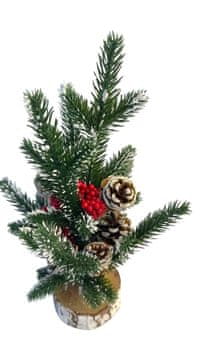 shumee DEKORATIVNO BOŽIČNO DREVO S STORŽI IN JAGODAMI 27 CM - NA DEBLU