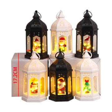 shumee LED BOŽIČNA LAMPENKA Z FIGURO BOŽIČKA ALI BOŽIČNE DREVCE 17 CM - BOŽIČNA DEKORACIJA NA BATERIJE