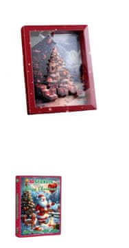 shumee 3D BOŽIČNI OKVIR Z BOŽIČNO DREVKO - USTVARJALNI KOMPLET S 3D GLOBINSKIM UČINKOM ZA SAMOSTOJNO SESTAVLJANJE