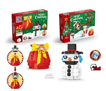 shumee Božični komplet kock 2 v 1 - snežak in darilo - 238 kosov.