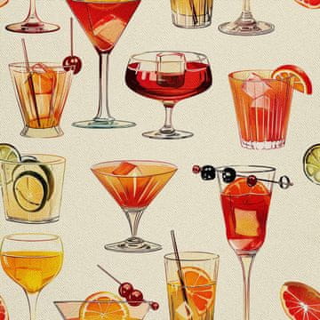 shumee ZUNANJE DEKORATIVNE TKANINE OXFORD - Motiv koktajl | DX8315