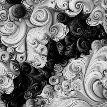 shumee ZUNANJE DEKORATIVNE TKANINE OXFORD - Črno-beli motiv | DX18086