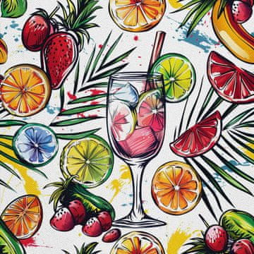 shumee ZUNANJE DEKORATIVNE TKANINE OXFORD - Motiv koktajl | DX8491