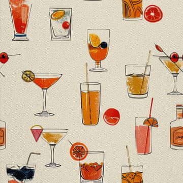 shumee ZUNANJE DEKORATIVNE TKANINE OXFORD - Motiv koktajl | DX8480