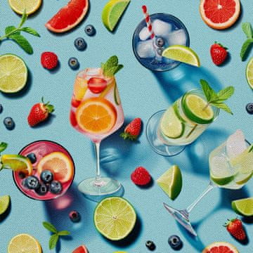 shumee ZUNANJE DEKORATIVNE TKANINE OXFORD - Motiv koktajl | DX8774