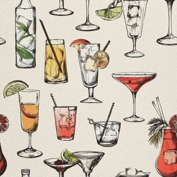 shumee ZUNANJE DEKORATIVNE TKANINE OXFORD - Motiv koktajl | DX8500