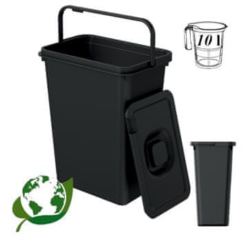 shumee Koš za odpadke SYSTEMA BASICA NKS10W - črn za recikliranje*