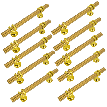 shumee 10 x ročaj za pohištvo Apollo 128 mm zlate barve