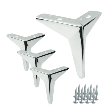 shumee Komplet 4 pohištvenih nog Star srebrne barve, višina 13 cm