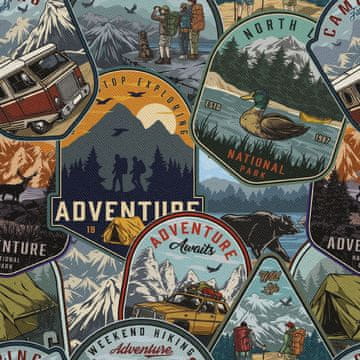 shumee ZUNANJE DEKORATIVNE TKANINE OXFORD - Potovalna značka z motivom 2 I DX682