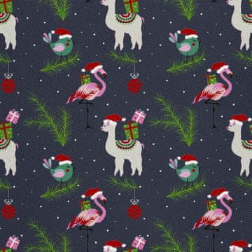 shumee ZUNANJE DEKORATIVNE TKANINE OXFORD - Motiv Flamingo in Lama z darili I DX593