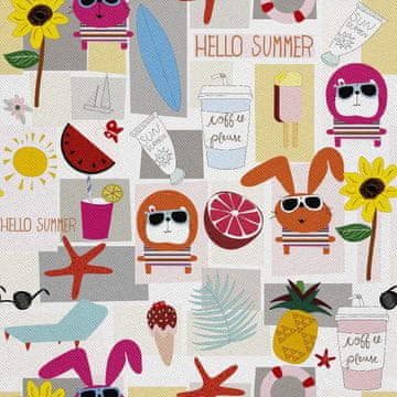 shumee ZUNANJE DEKORATIVNE TKANINE OXFORD - Motiv Beach Summer I DX535