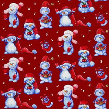 shumee ZUNANJE DEKORATIVNE TKANINE OXFORD - Motiv snežakov z darili 2 I DX559