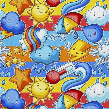 shumee ZUNANJE DEKORACIJSKE TKANINE OXFORD - Kawaii vremenski motiv
