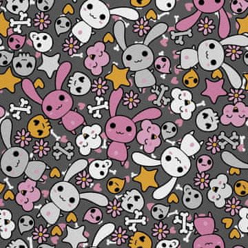 shumee ZUNANJE DEKORACIJSKE TKANINE OXFORD - motiv zajcev, vil - kawaii