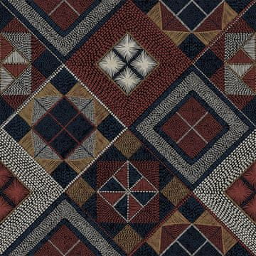 shumee ZUNANJE DEKORATIVNE TKANINE OXFORD - vzorec z motivom patchworka - kvadratki I DR243
