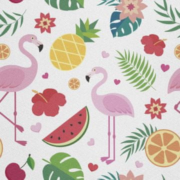 shumee ZUNANJE DEKORACIJSKE TKANINE OXFORD - Motiv Flamingo Sadje Rože