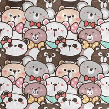 shumee Kraljevski žametni material iz poliestra za šivanje - motiv medveda, koale in pande - kawaii