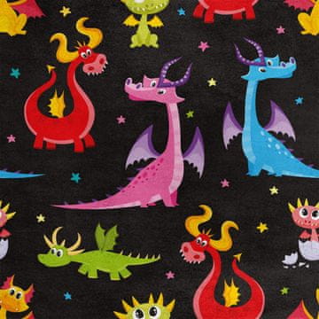 shumee Kraljevski žametni material iz poliestra za šivanje - motiv pravljičnih zmajev