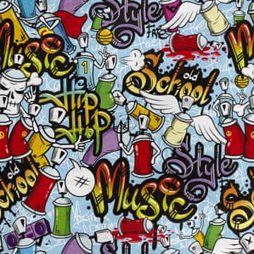 shumee Kraljevski žametni material iz poliestra za šivanje - grafiti z motivi, spreji