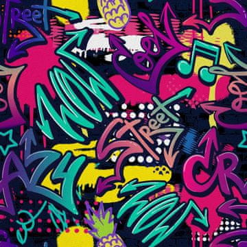 shumee ZUNANJE DEKORACIJSKE TKANINE OXFORD - motiv uličnega grafita