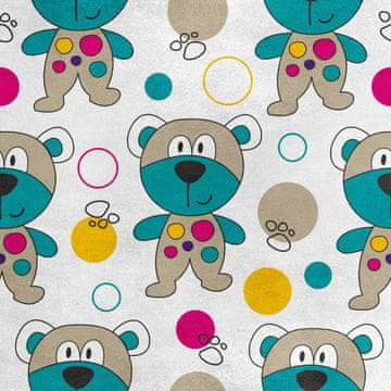 shumee Kraljevski žametni material iz poliestra za šivanje - motiv kawaii medvedkov
