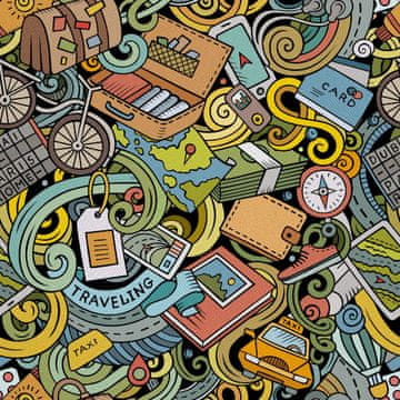 shumee ZUNANJE DEKORATIVNE TKANINE OXFORD - Motif Travel