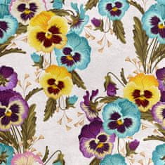 shumee Kraljevski žametni material iz poliestra za šivanje - motiv večbarvnih mačeh