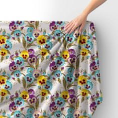 shumee Kraljevski žametni material iz poliestra za šivanje - motiv večbarvnih mačeh