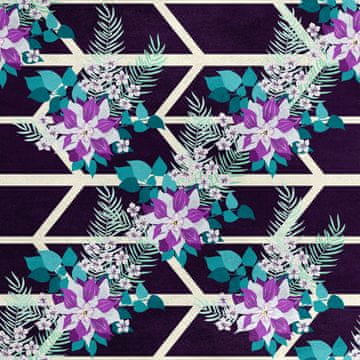 shumee Kraljevski žametni material iz poliestra za šivanje - motiv cvetličnega aranžmaja