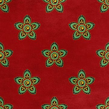 shumee Kraljevski žametni material iz poliestra za šivanje - vzorec z motivom v indijskem slogu 4