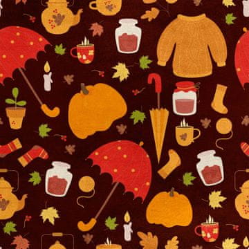 shumee Kraljevski žametni material iz poliestra za šivanje - jesenski motiv