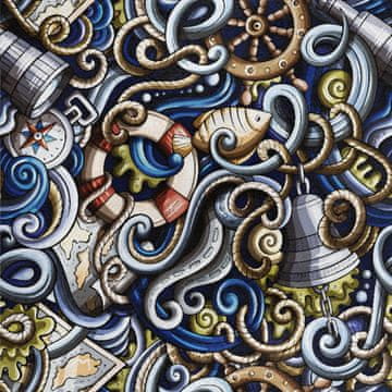 shumee Kraljevski žametni material iz poliestra za šivanje - motiv morskega grafita 2