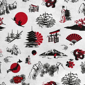 shumee Kraljevski žametni material iz poliestra za šivanje - japonski motivi, sličice