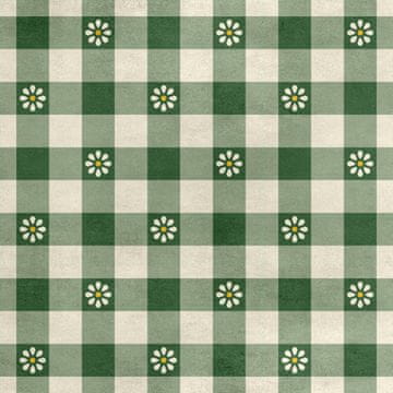 shumee Kraljevski žametni material iz poliestra za šivanje - motiv kariraste marjetice