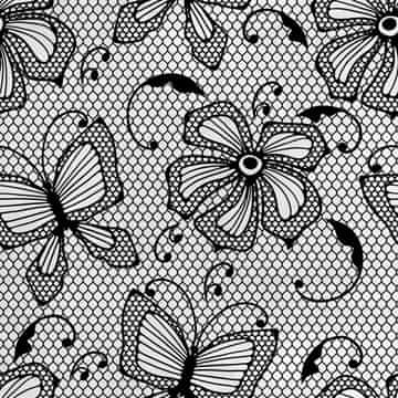 shumee Kraljevski žametni material iz poliestra za šivanje - motiv čipke z metulji in rožami