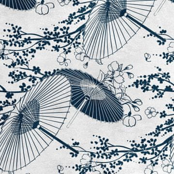 shumee Kraljevski žametni material iz poliestra za šivanje - motiv japonskih dežnikov