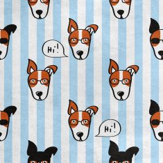 shumee Kraljevski žametni material iz poliestra za šivanje - motiv psa z očali