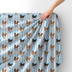 shumee Kraljevski žametni material iz poliestra za šivanje - motiv psa z očali