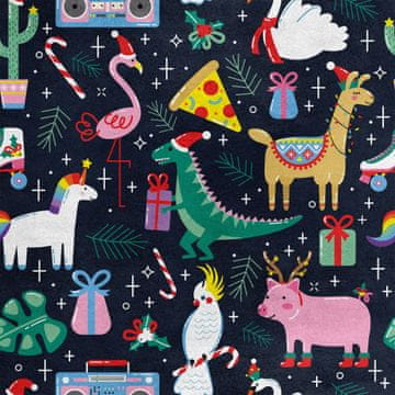 shumee Kraljevski žametni material iz poliestra za šivanje - motiv praznikov živali darila