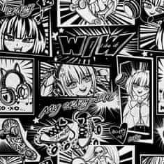 shumee Kraljevski žametni material iz poliestra za šivanje - motiv anime dekleta