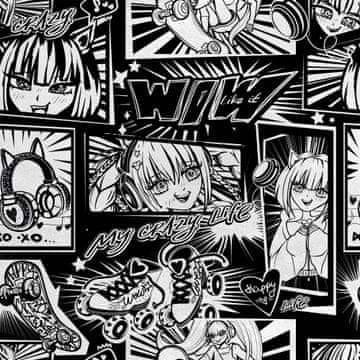 shumee Kraljevski žametni material iz poliestra za šivanje - motiv anime dekleta