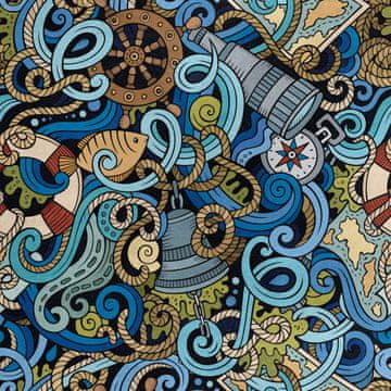 shumee Kraljevski žametni material iz poliestra za šivanje - motiv morskega grafita