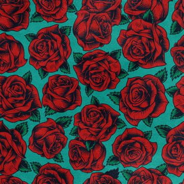 shumee Kraljevski žametni material iz poliestra za šivanje - motiv rdečih vrtnic