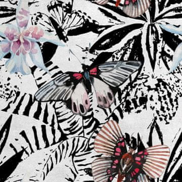 shumee Kraljevski žametni material iz poliestra za šivanje - motiv metulja in orhideje