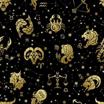shumee Kraljevski žametni material iz poliestra za šivanje - motiv zodiakalnega znamenja