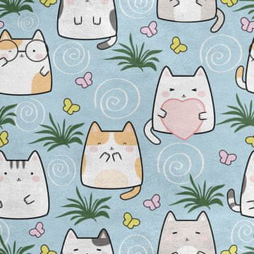 shumee Kraljevski žametni material iz poliestra za šivanje - motiv ljubkih kawaii mačk