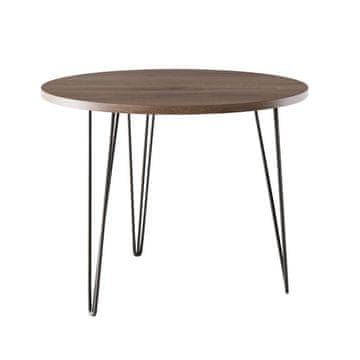 shumee Okrogla miza MIKA Ø90 cm za kuhinjo, dnevno sobo, jedilnico, čokoladni hrast