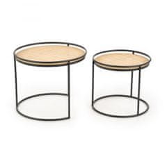 shumee MANADO komplet 2 klopi črne/naravne barve