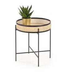 shumee Klubska mizica LANIPA črna / naravni ratan